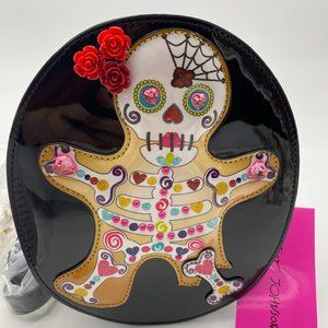 Betsey Johnson Sugar Skull Gingerbread Man Bones Kitsch Crossbody